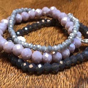 Set of 3 Lizas Faceted Czech Crystal Bracelets New